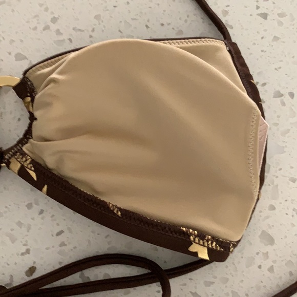 NWOT VICTORIA’S SECRET Brown And Gold Bird Print Padded Bikini - Picture 6 of 14